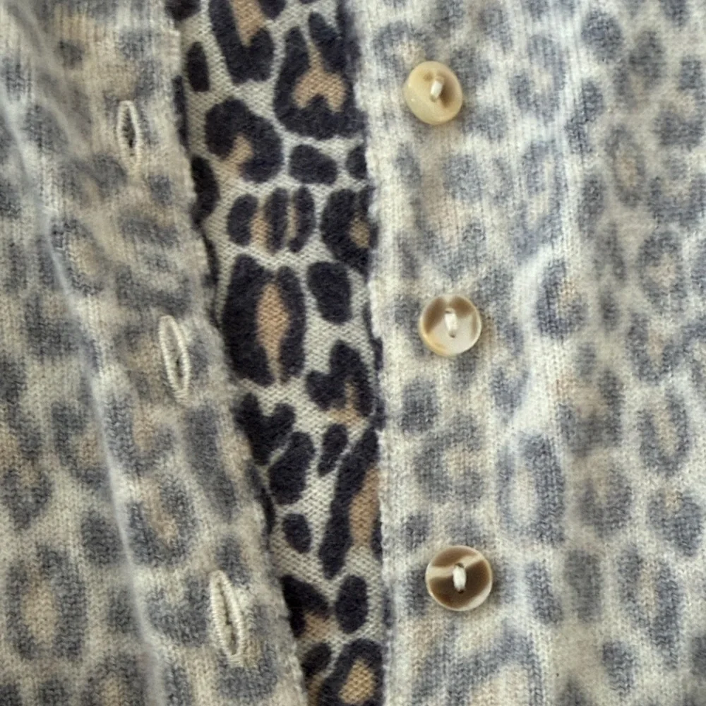 Free People Leopard Print Button-Front Women's Cardigan - Picture 4 of 6